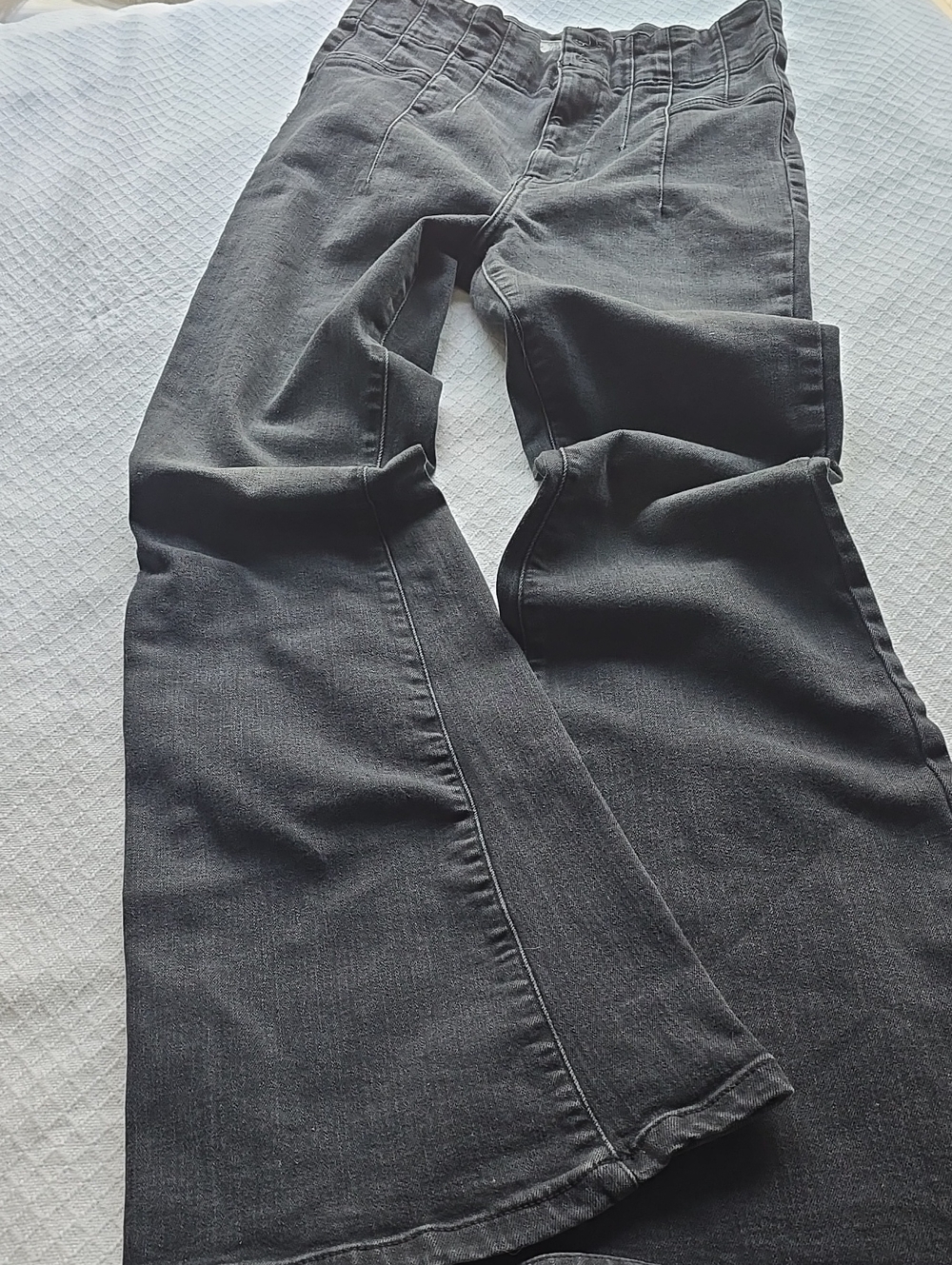 We The Free Free People Jayde High Rise Flare Jeans Size 32 Black    #X